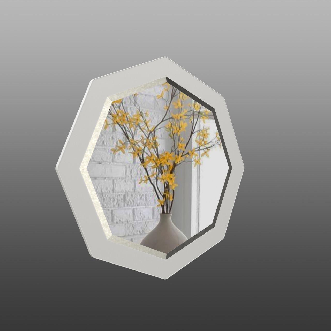 Зеркало настенное с фацетом на основе ЛДСП 80х80 см (Z2 белое) - фото 2