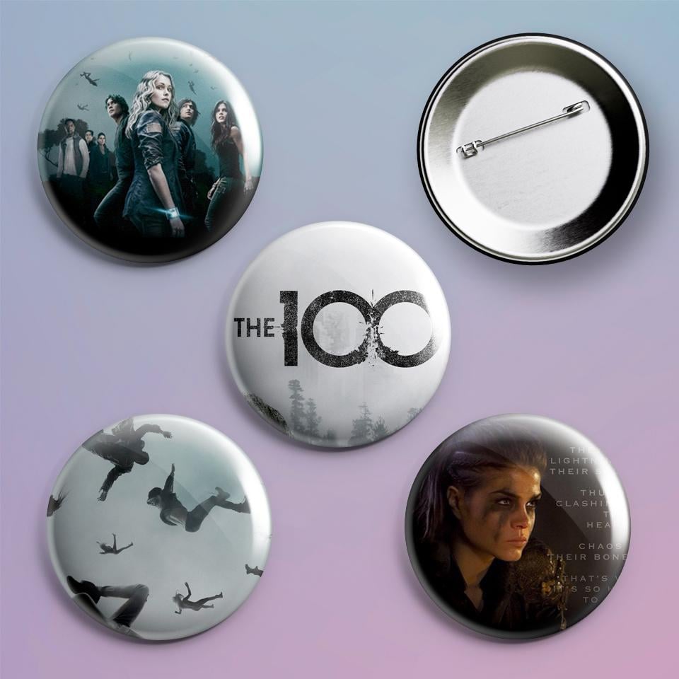 Значки на рюкзак с принтом The 100 4 шт.