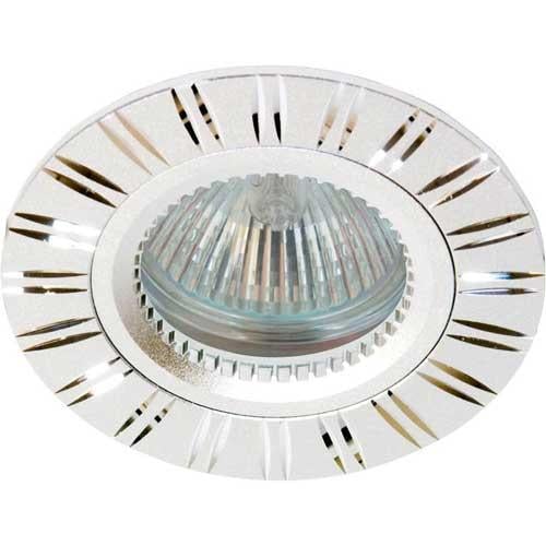 Точечный светильник врезной Feron GS-M393 MR16 GU5.3 50W круг Серебрянный (03793)
