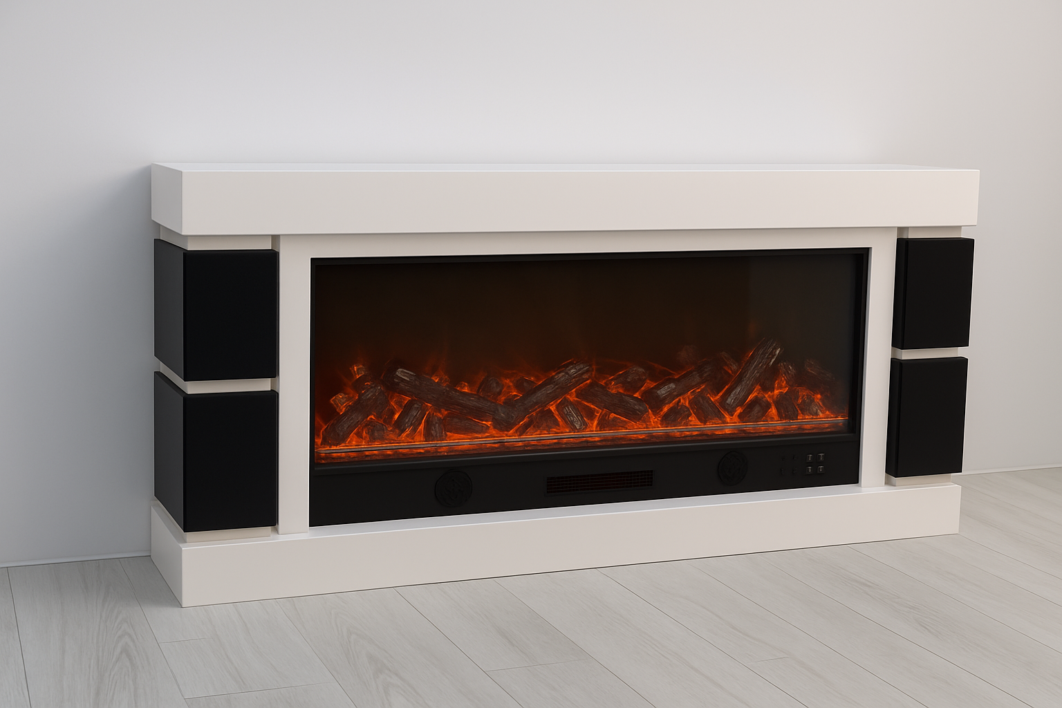 Електричний камін Logos Long 158 1500 Вт Bluetooth звук потріскування дров White/Black (10080146) - фото 3