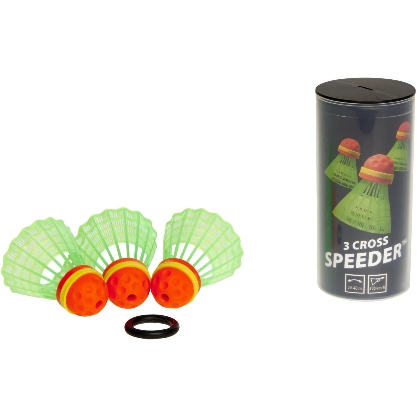 Набор воланов для скоростного бадминтона Speedminton TUBE CROSS 3 шт. Салатово-оранжевый (sp400222)