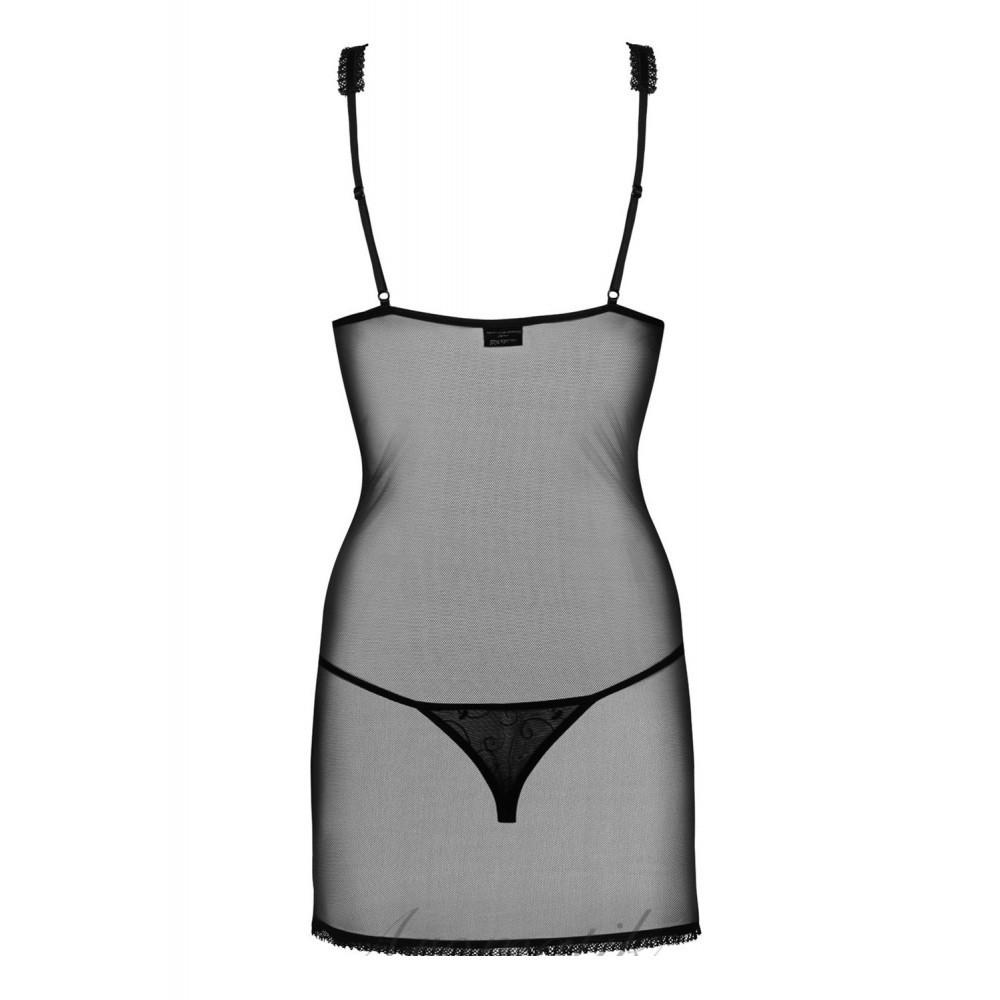 Ночная сорочка и стринги Obsessive ROSANA CHEMISE S/M Черный (5-13) - фото 2