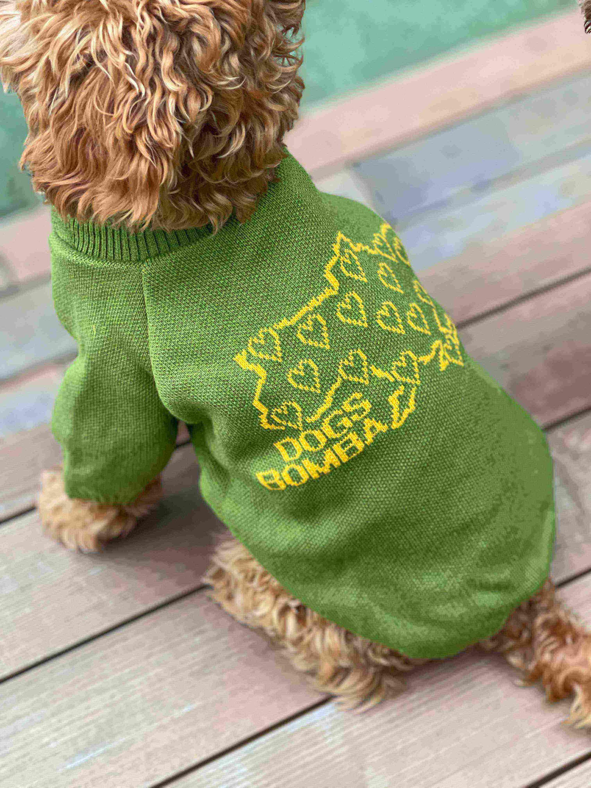 Свитер для собак вязаный Украина Y-276 р. 2 Оливковый/Желтый (70579515)