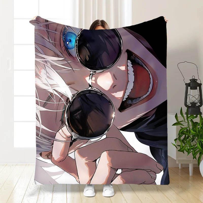 Плед-покрывало Годжо 1 плюш/велюр полуторное 160х200 см Белый