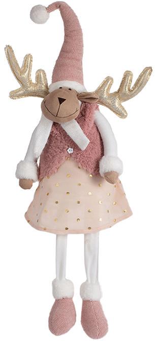 Игрушка мягкая Олень в розовом 26х19х92 см Розовый шампань