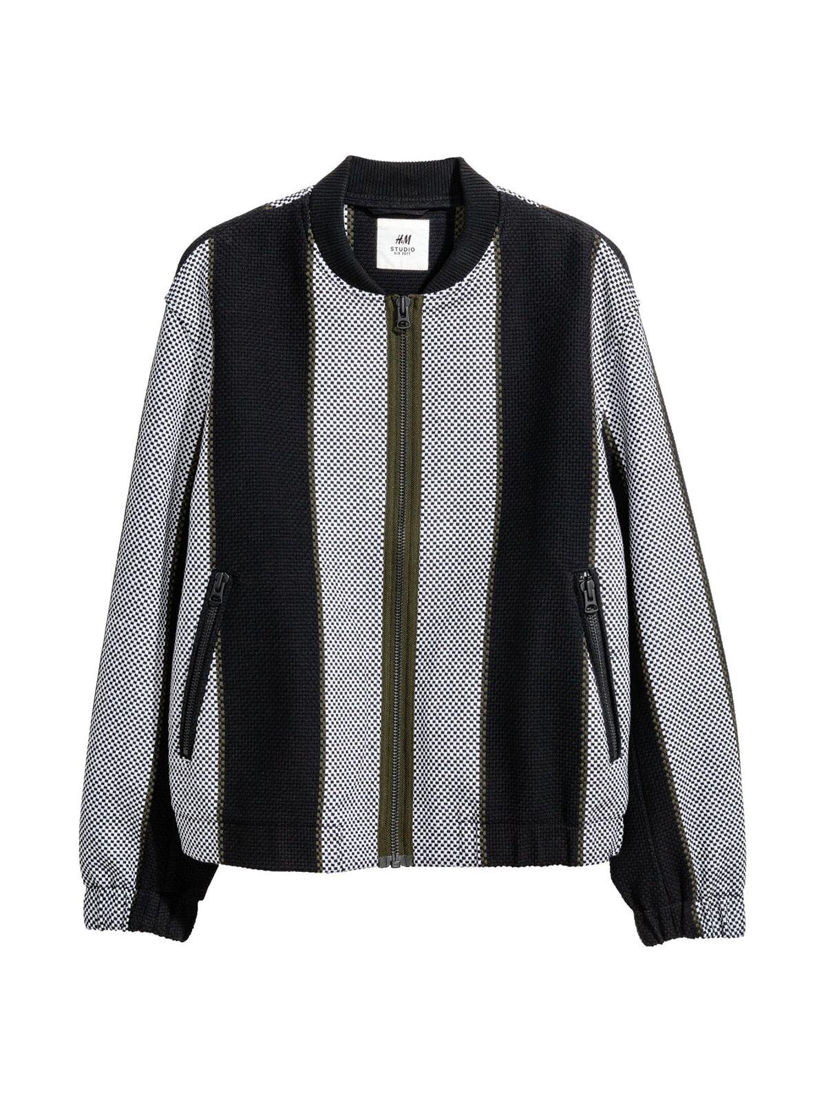 Бомбер H&M M Чорно-білий (X2101471774) Бомбер H&M M Чорно-білий (X2101471774)