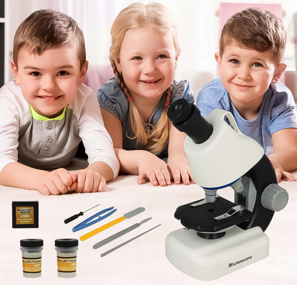 Микроскоп для ребенка OEM 1100A-1 2 с увеличением до 1200х Белый - фото 6