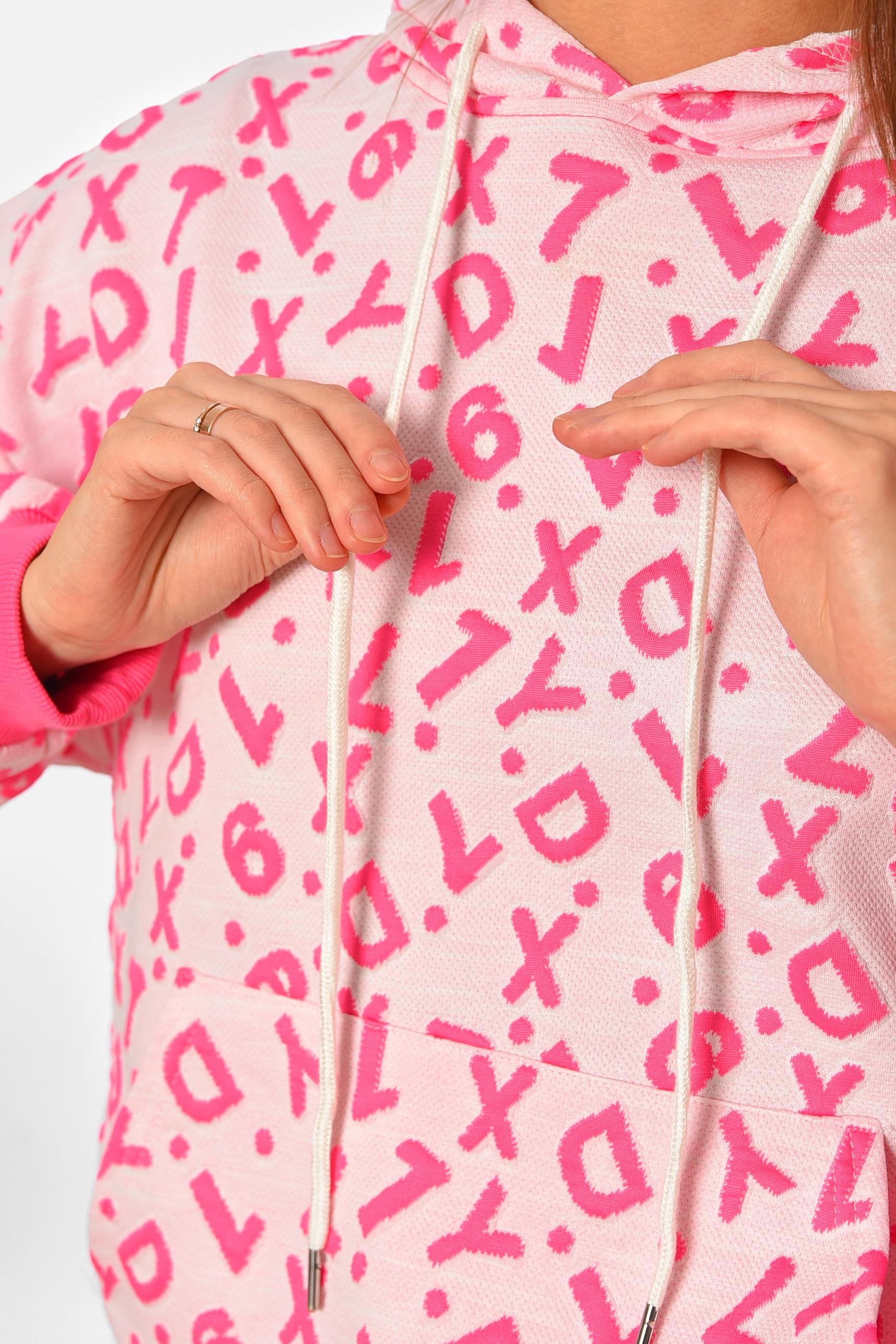 Худи женское 4XL с принтом Розовый (195111) - фото 4 Худи женское 4XL с принтом Розовый (195111) - фото 4