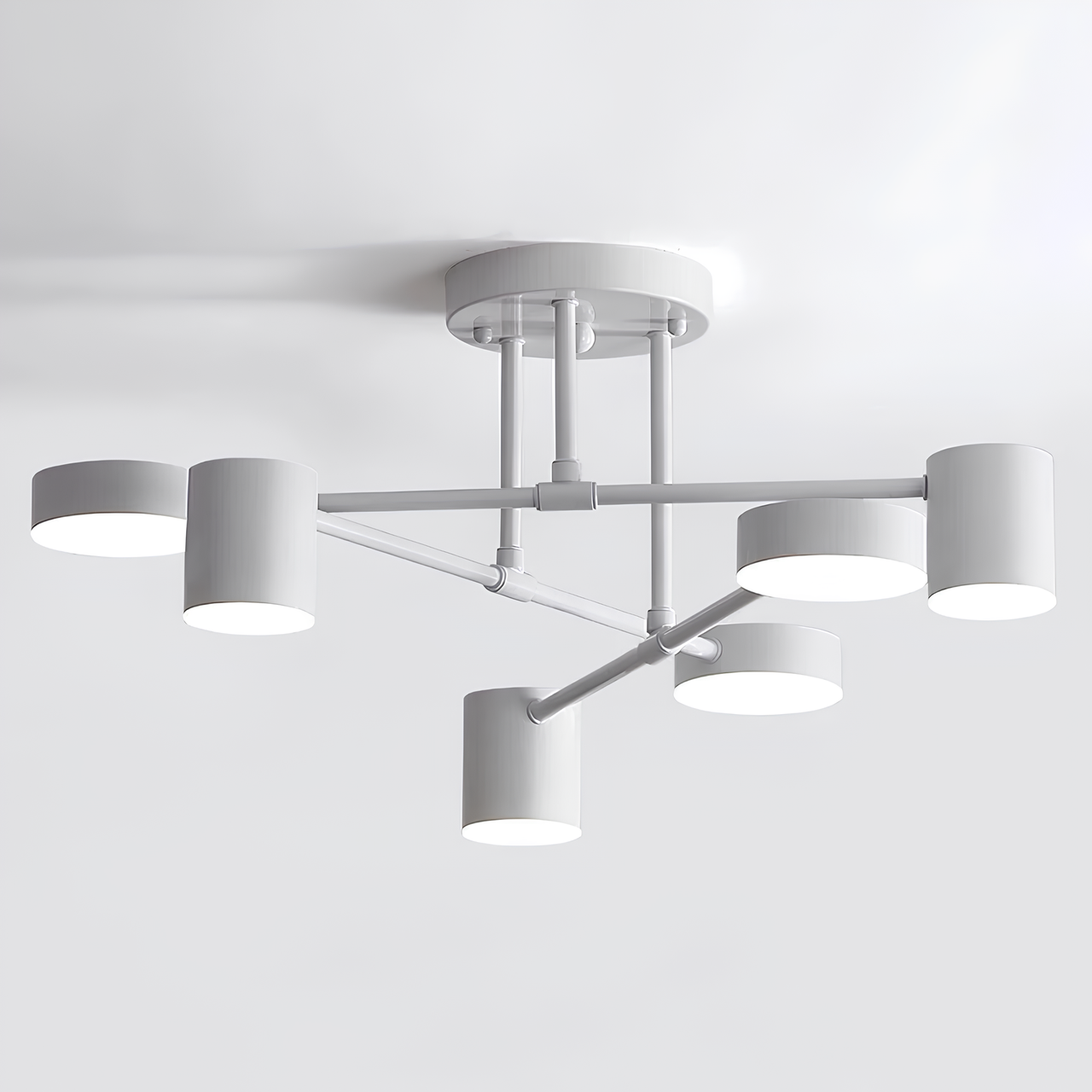 Люстра светодиодная Svet 60W на шесть плафонов 3000-6000К Белый (SY-16058/3+3 WH)