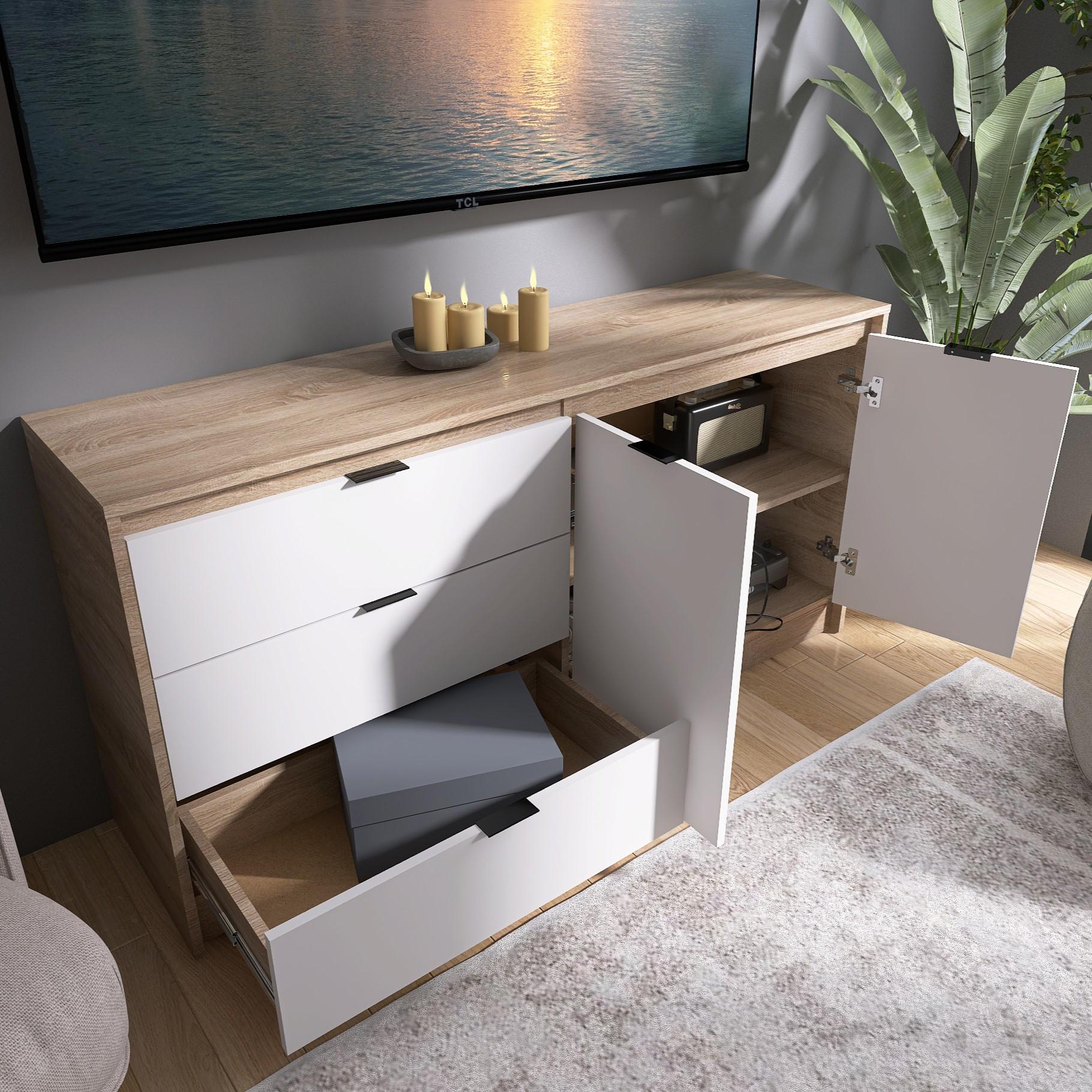 Комод Everest Сити 1500 1502х380х746 мм Сонома/Белый (11415) - фото 4