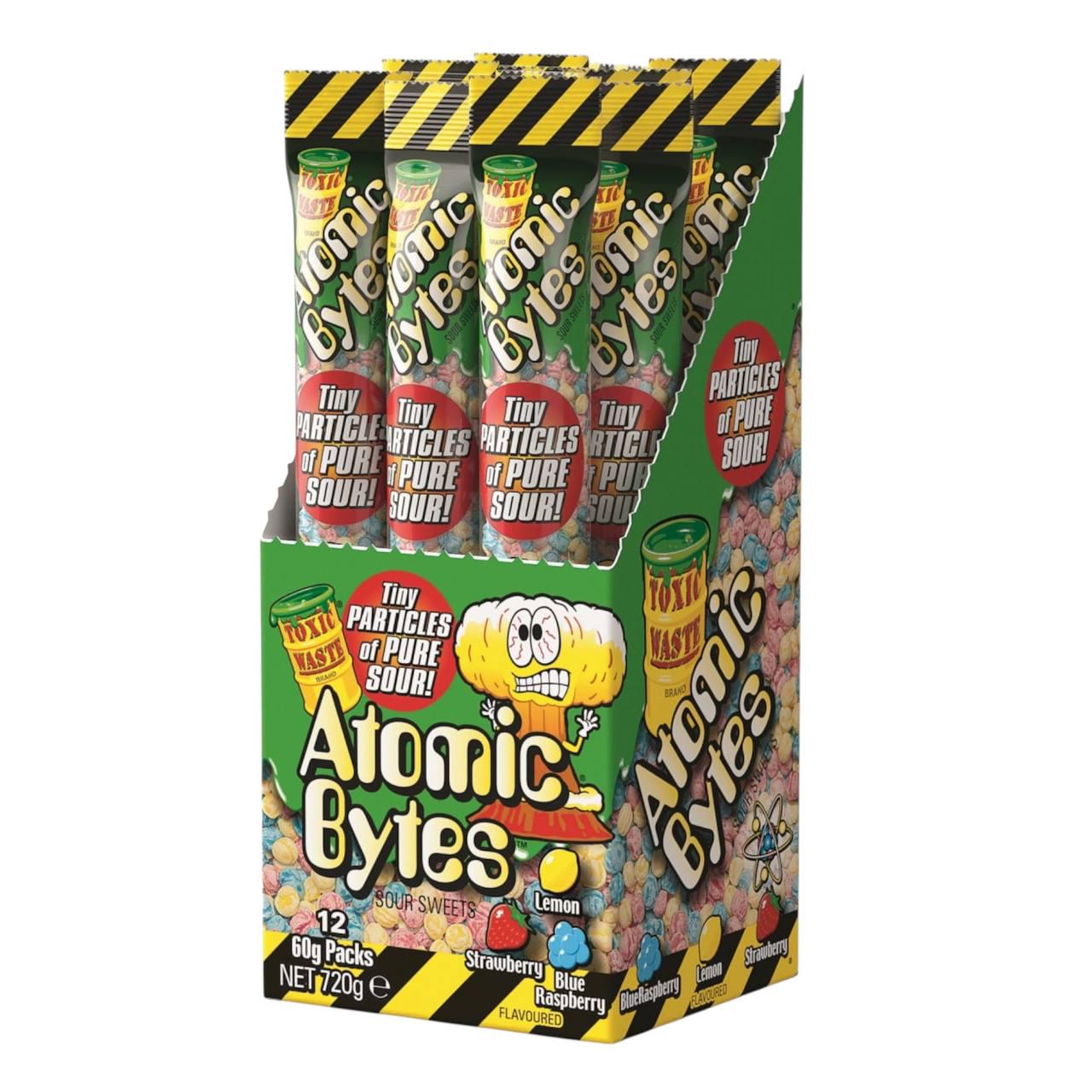 Конфеты кислые Toxic Waste Atomic Bytes ассорти вкусов 12 шт. по 60 г (00000006504)
