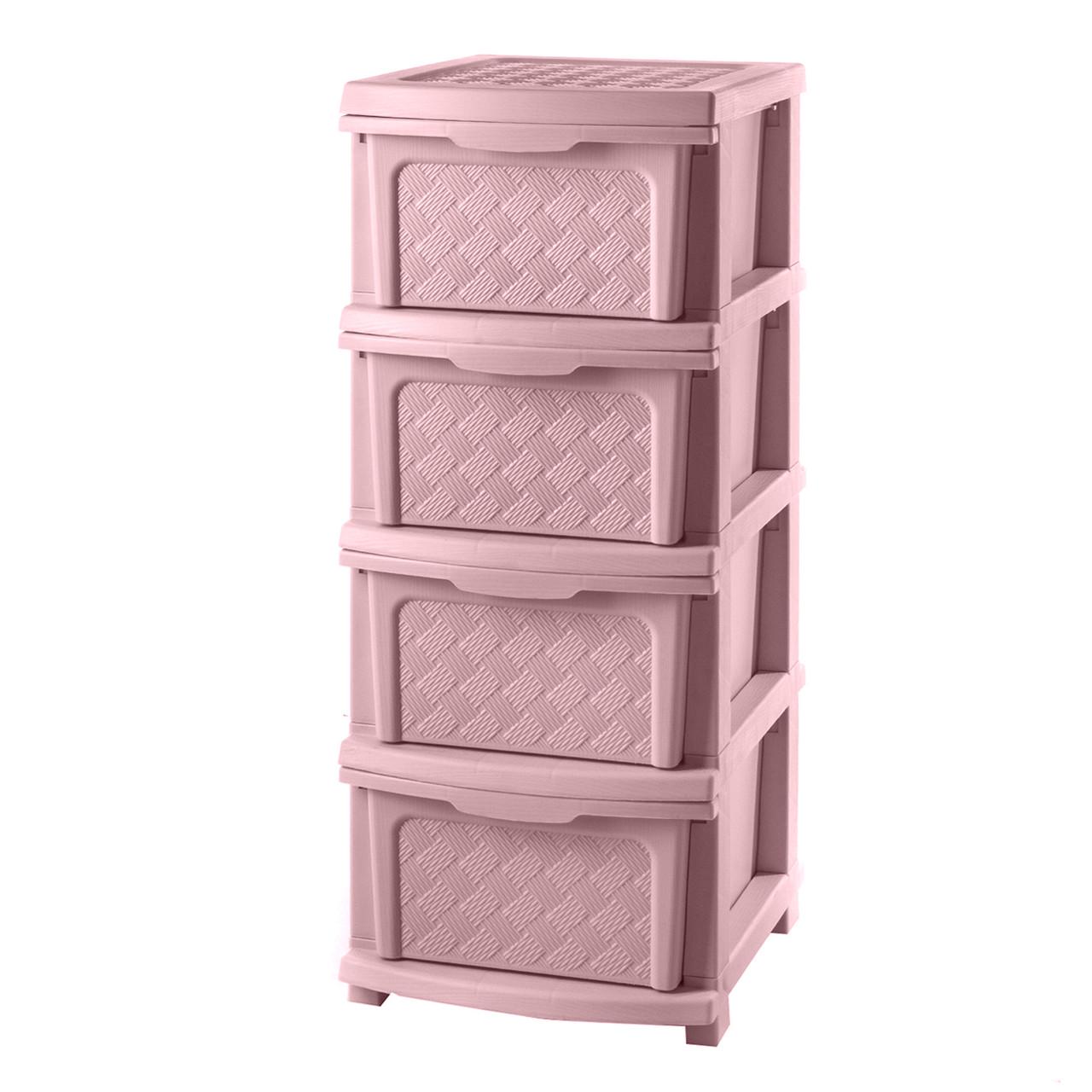 Пластиковый комод R-plastic 34x40x86 см Пудровый Пластиковый комод R-plastic 34x40x86 см Пудровый