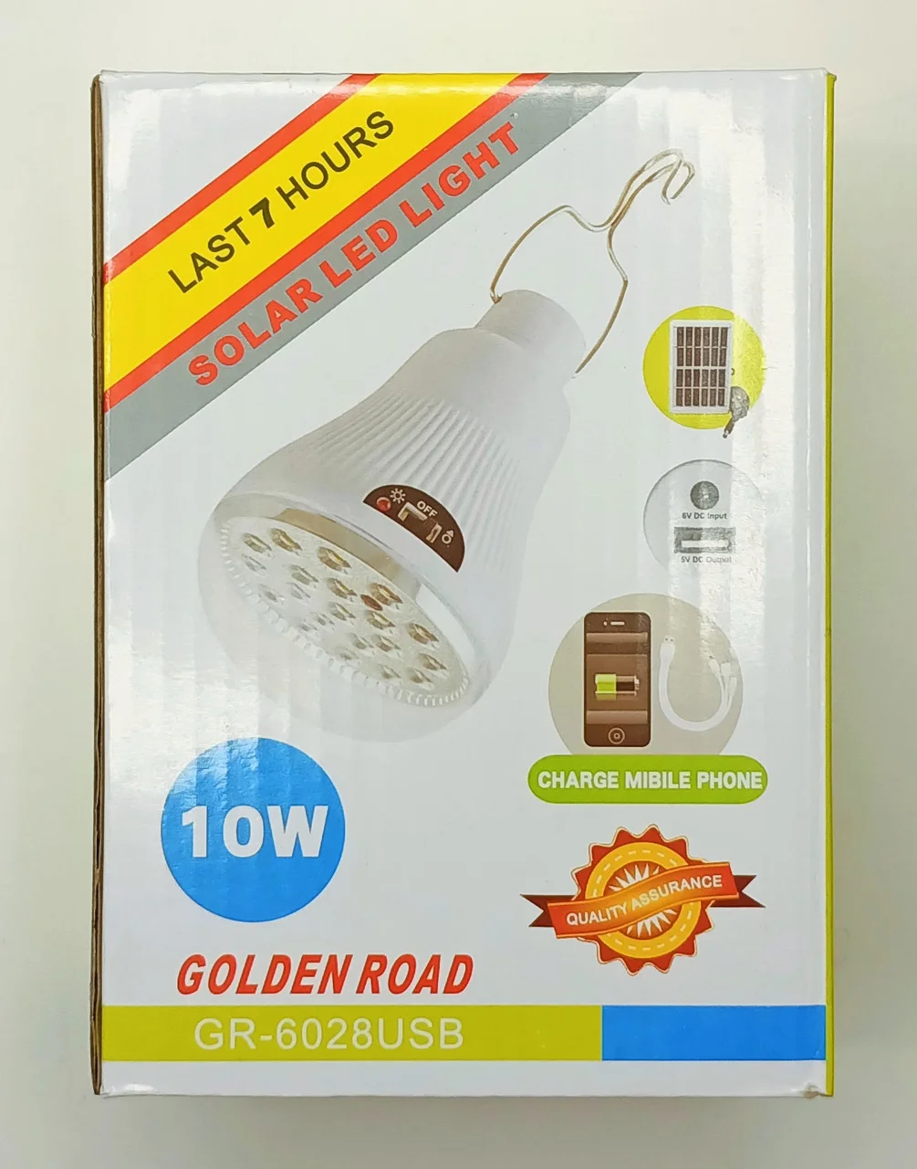 Лампочка аккумуляторная Golden Road GR-6028USB с солнечной панелью (cb09fa4d) - фото 2