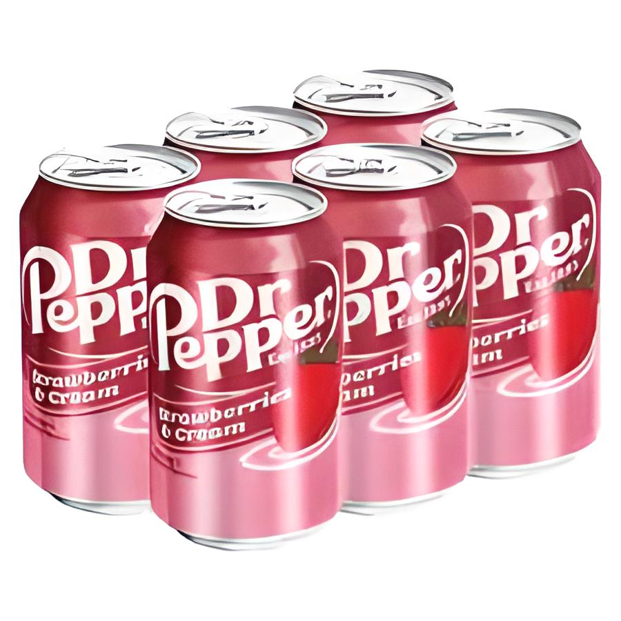 Напій газований Dr. Pepper Strawberry Cream Soda USA 355 мл/6 шт.