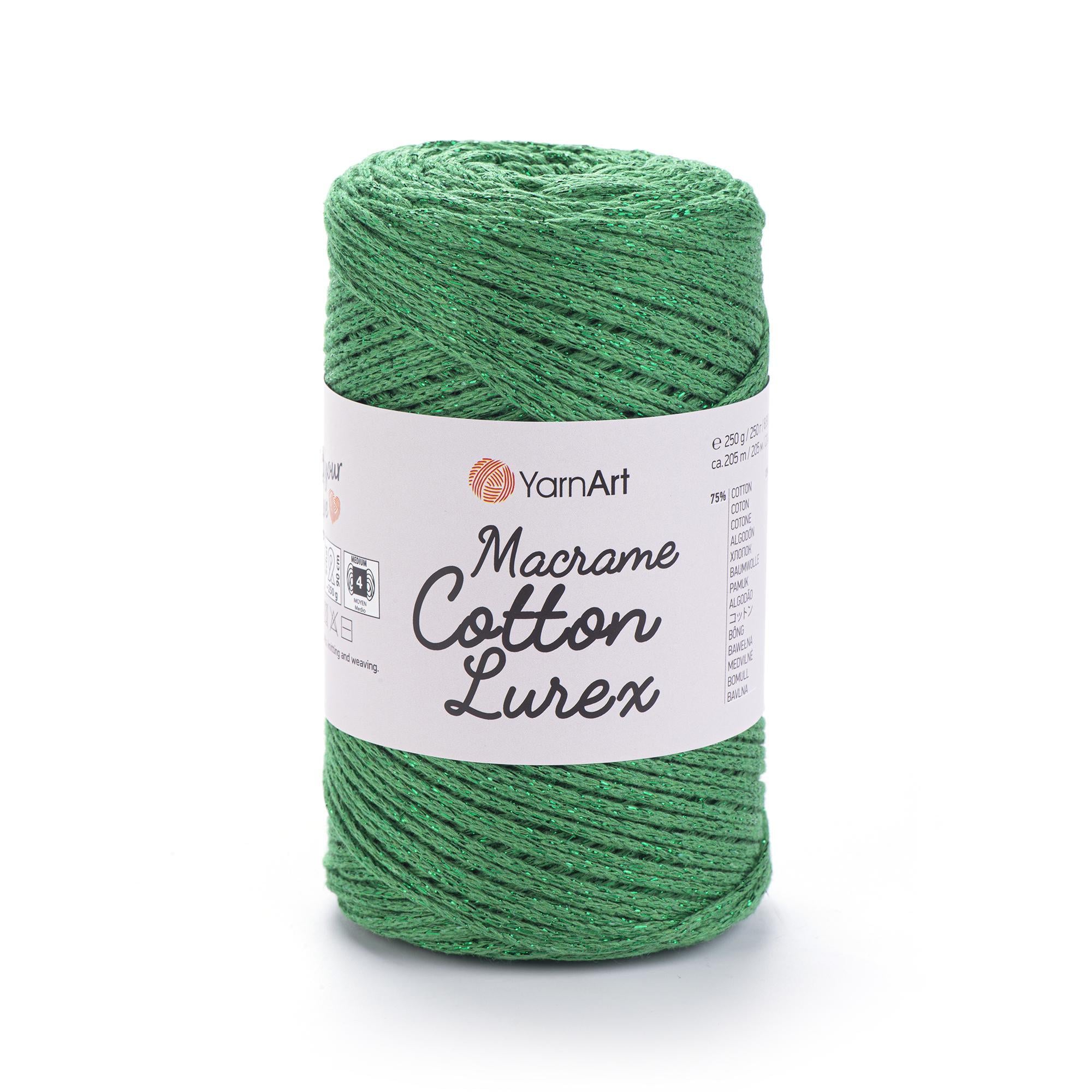 Шнур плетеный Macrame Cotton Lurex 2 мм Зеленый №728 (2301683699)