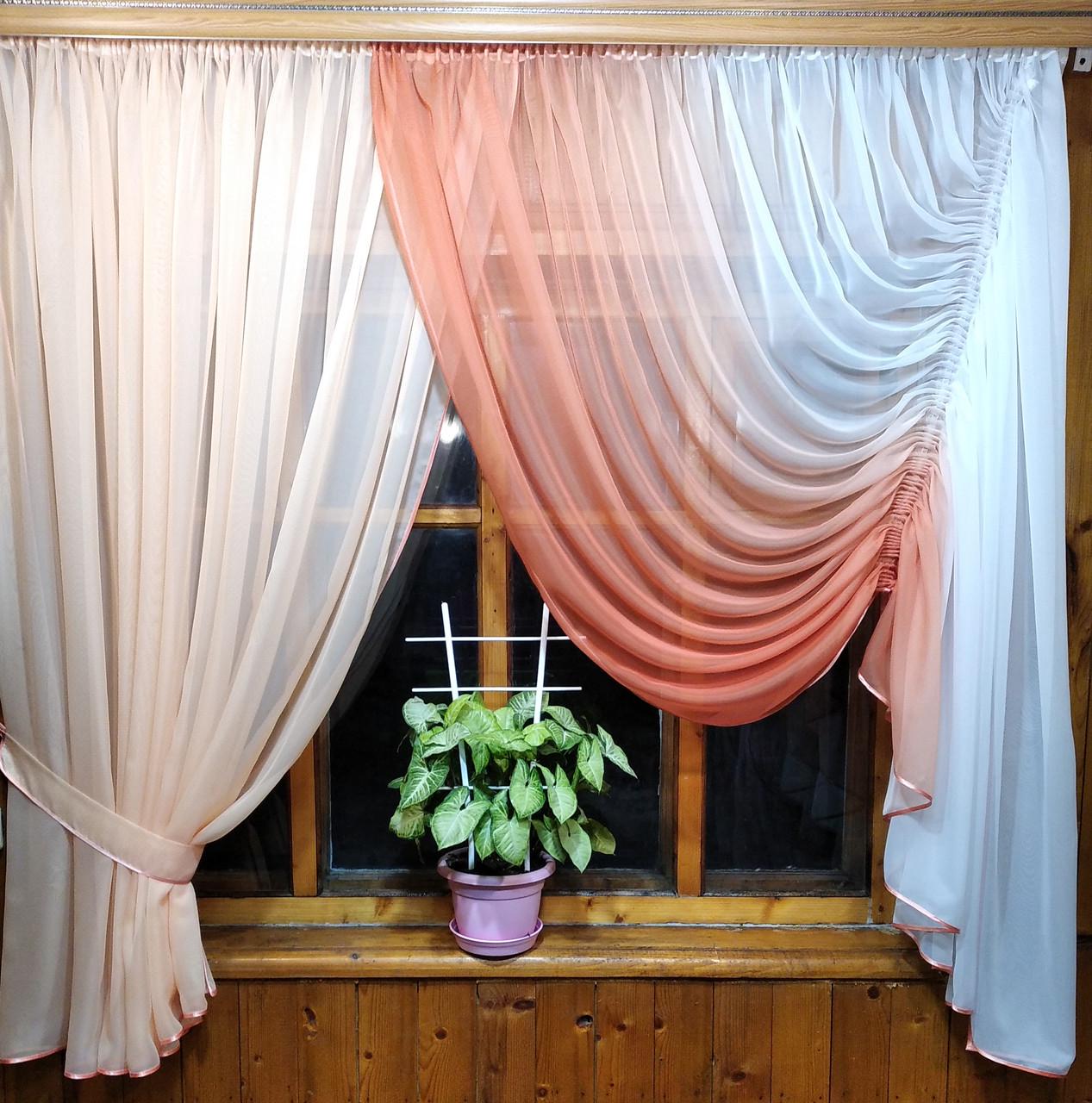 Занавеска кухонная Ясмина Персиковый (1566078881)