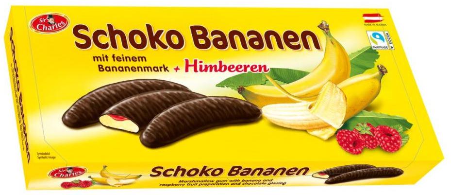 Конфеты Sir Charles Schoko Bananen Himbeeren 300 г (16907)