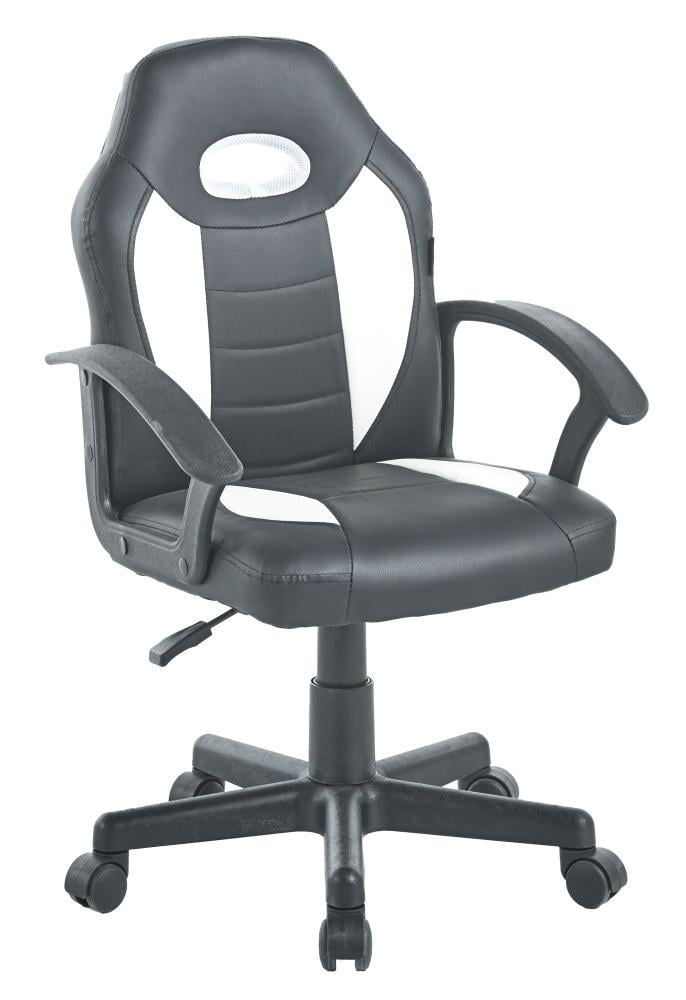 Кресло геймерское Bonro B-043 со спинкой и подлокотниками до 150 кг Черно-белый (147-76-42400421)