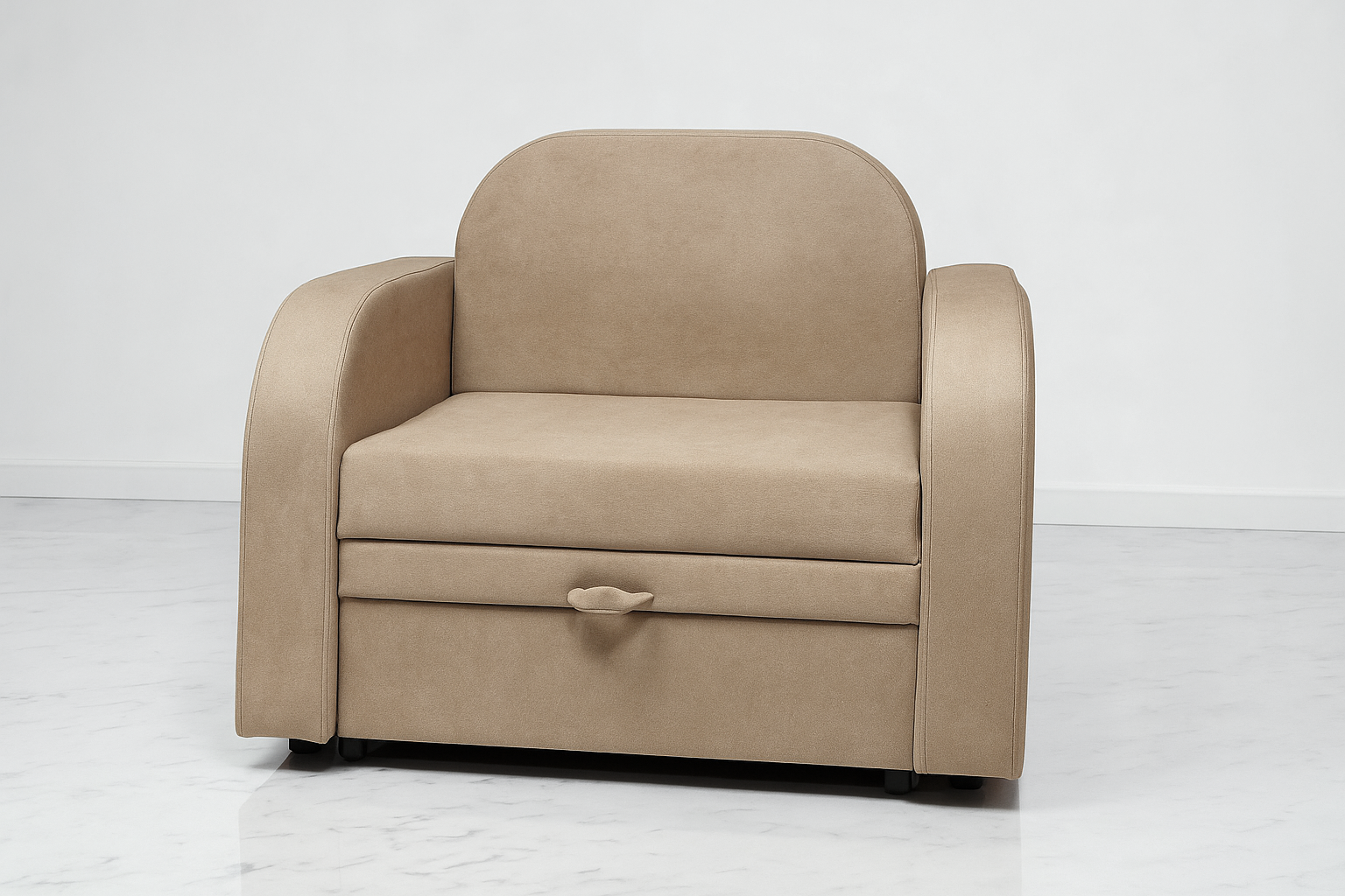 Кресло-диван мягкое раскладное Tobi Sho Дрим велюр Mars 1140х850х830 мм 02/Бежевый - фото 4