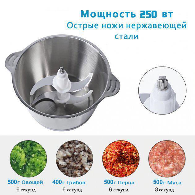 Блендер електричний Mixer Stainless BC-20 250 Вт Сірий (4677A) - фото 4