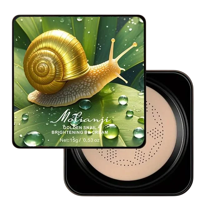 Тональний кушон з муцином равлика Molianji GOLDEN SNAIL BRIGHTENING BB CREAM тон 01 натуральний тон 02 айворі 15 мл (0404018)