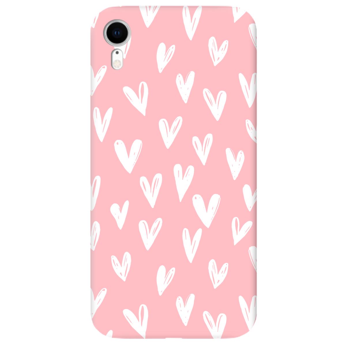 Силіконовий чохол Zorrov для Apple iPhone XR - White hearts (11160070263117981) - фото 1