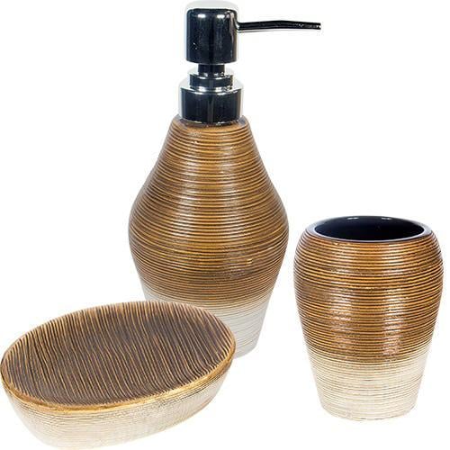 Набор аксессуаров Anemone для ванной комнаты: дозатор, мыльница и стакан. Набор аксессуаров Anemone для ванной комнаты: дозатор, мыльница и стакан.
