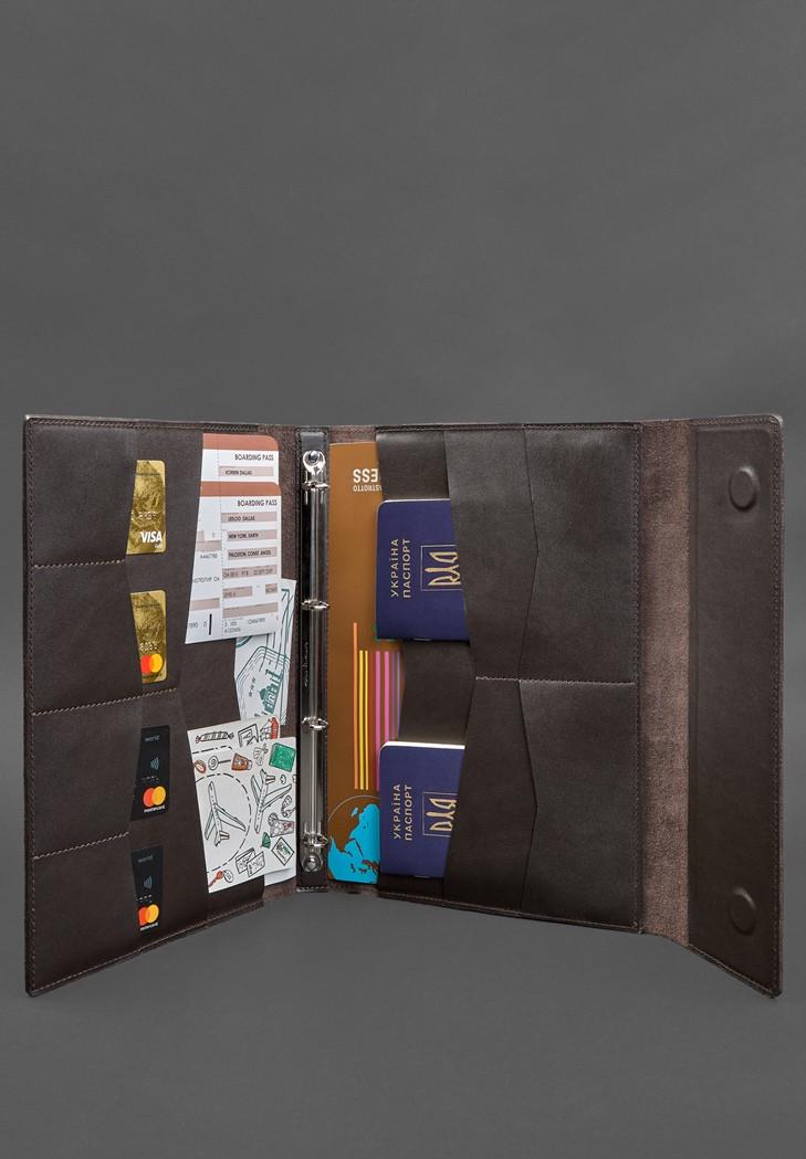 Шкіряна папка для документів сімейна на сегрегаторі з файлами А4 Темно-коричневий (A-028607) - фото 10 Шкіряна папка для документів сімейна на сегрегаторі з файлами А4 Темно-коричневий (A-028607) - фото 10