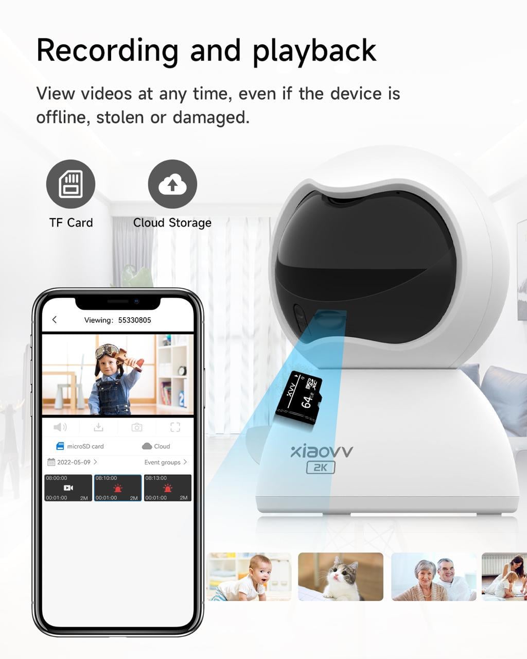 Відеоняня XIAOVV Q2 3MP з датчиком звуку (28780603) - фото 3