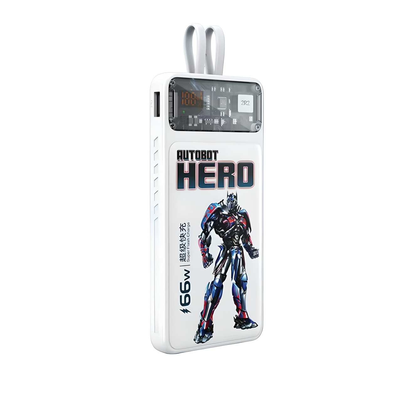 Повербанк TRANSFORMERS Optimus Prime TF-SD01 10000 mAh QC22,5W/PD20W со встроенными кабелями Белый (2121532895)