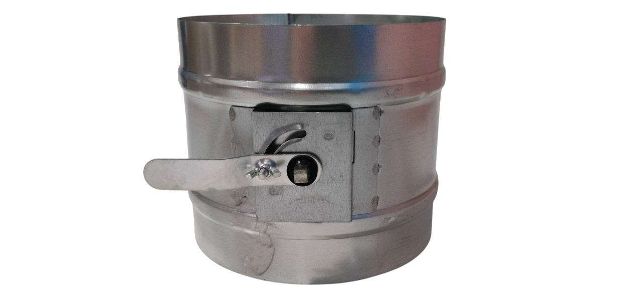 Клапан дросельний круглий оцинкований з ручкою та заслінкою 200 мм (RDA)