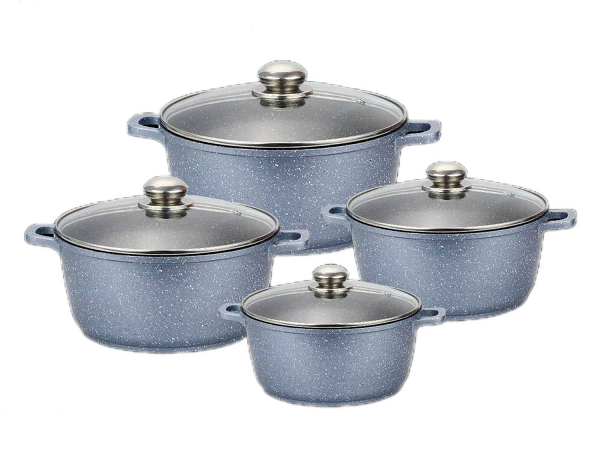 Набор кастрюль Benson 8 пр. Серый (BN-379)