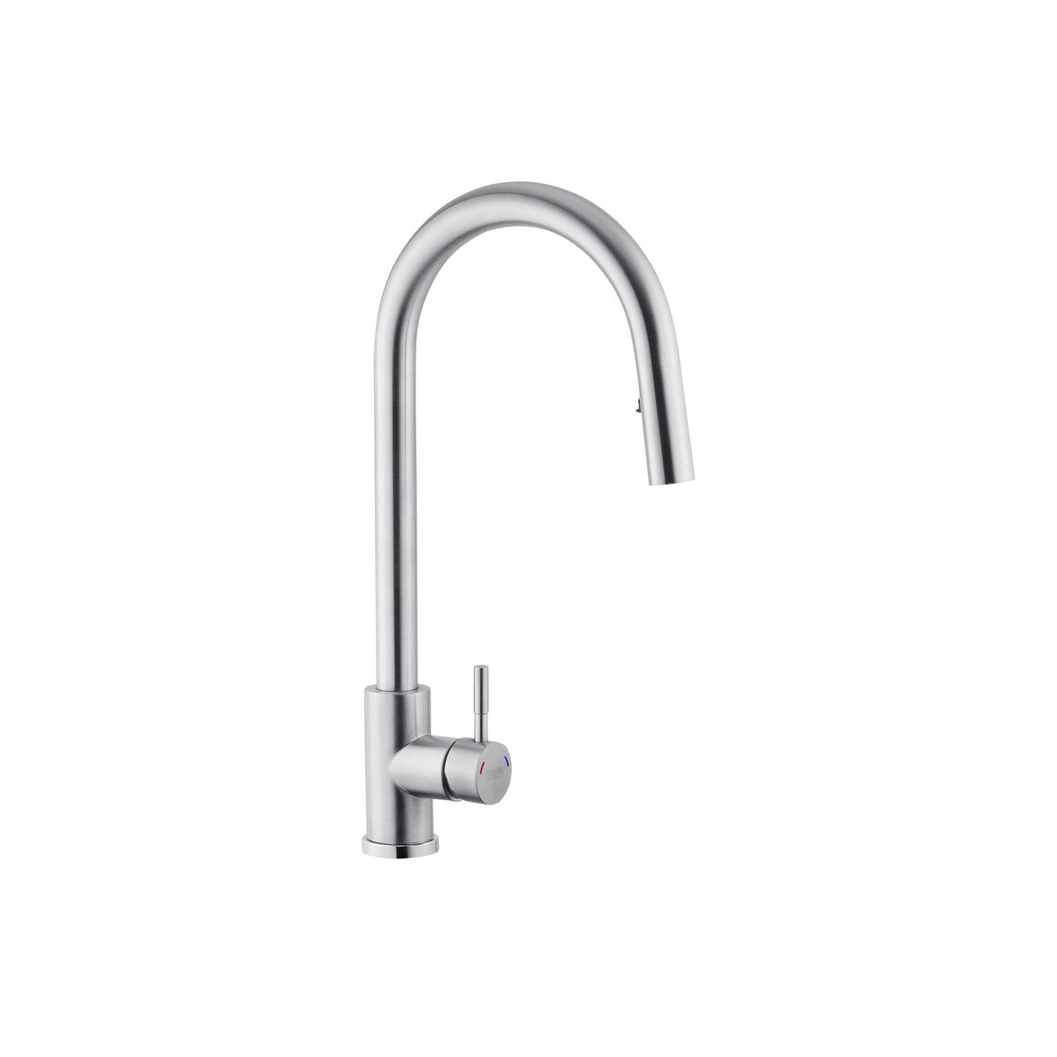 Смеситель для кухни Kroner KRP Edelstahl Klassisch ESG03915 с выдвижным изливом (CV032281)