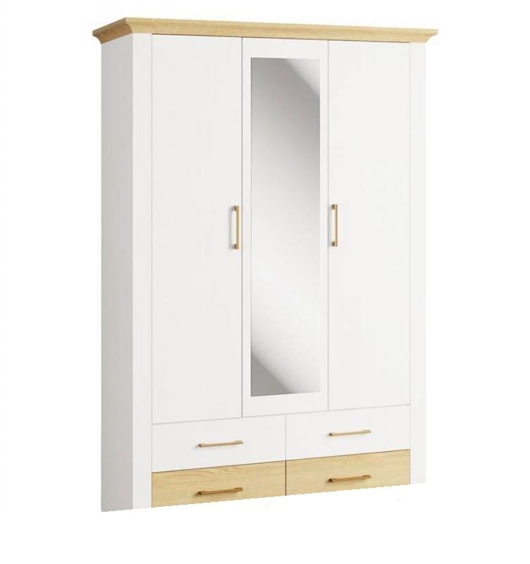 Распашной трехдверный шкаф Світ Меблів Валерио 3Д4Ш из ДСП/МДФ 1435x360x2185 мм Сосна водевиль/Дуб каменный