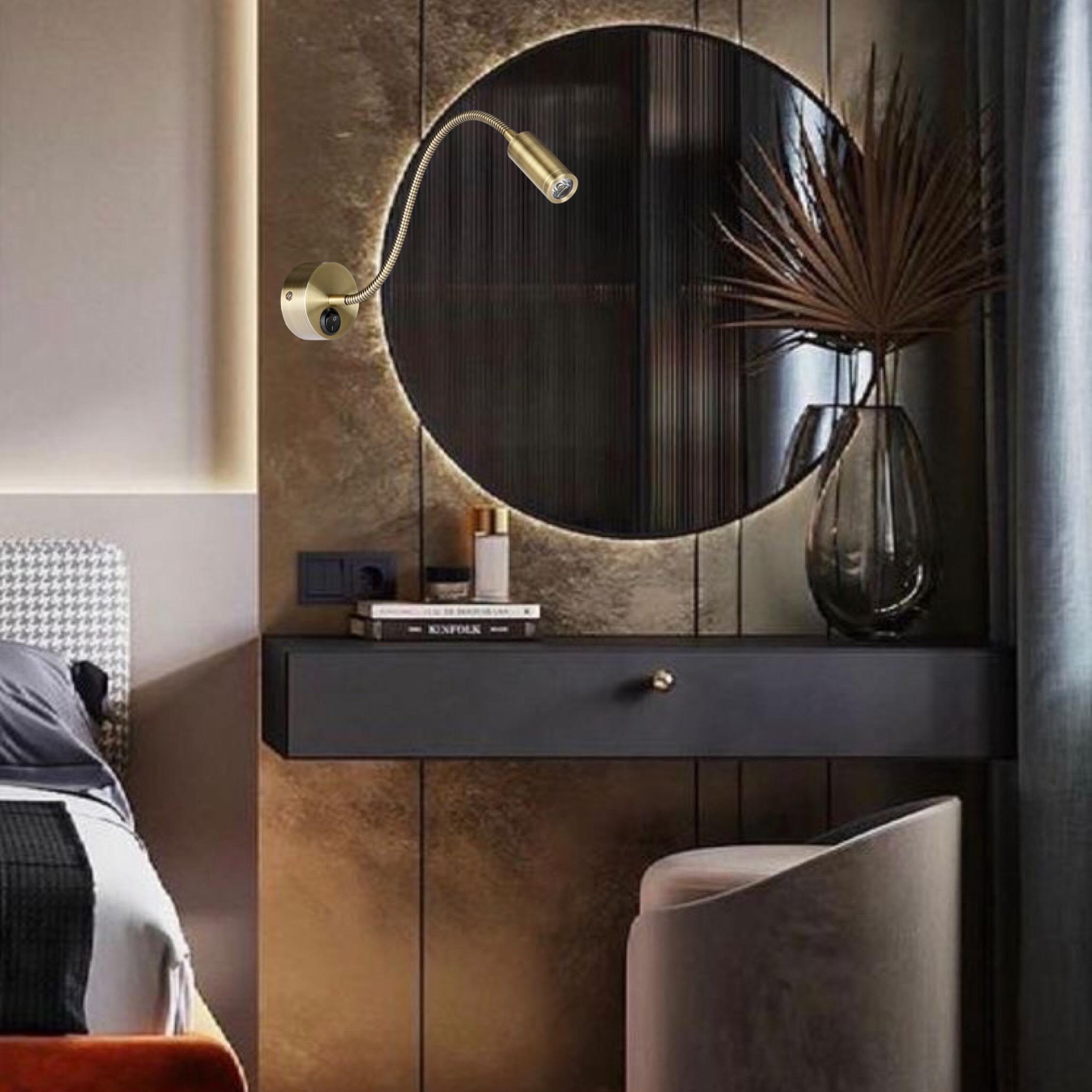 Світильник приліжковий з вимикачем на основі Бронзовий (920-V4001 BRONZE) - фото 2