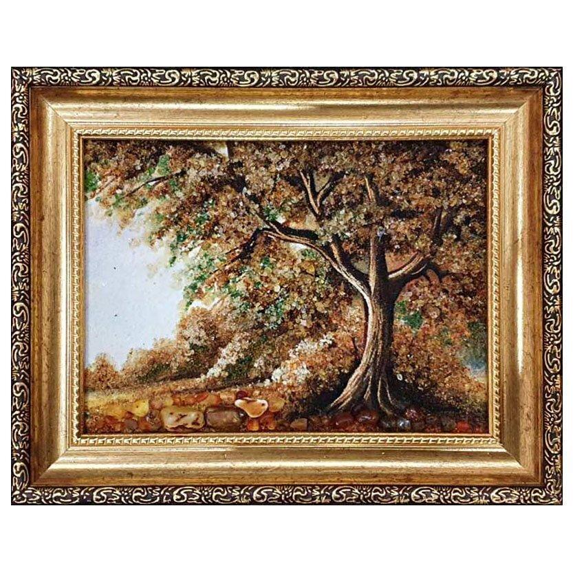 Картина Старый дуб из янтаря 20х30 см (К0170-20х30)