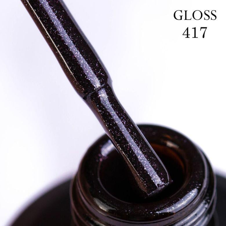 Гель-лак GLOSS 417 с микроблеском 11 мл Темно-фиолетовый (59116)
