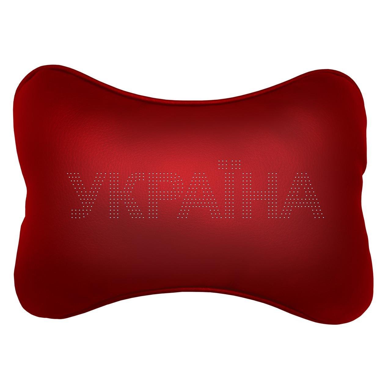 Подушка автомобильная Avtolife Украина для шеи из экокожи Красно-черный (2647888215) - фото 1 Подушка автомобильная Avtolife Украина для шеи из экокожи Красно-черный (2647888215) - фото 1