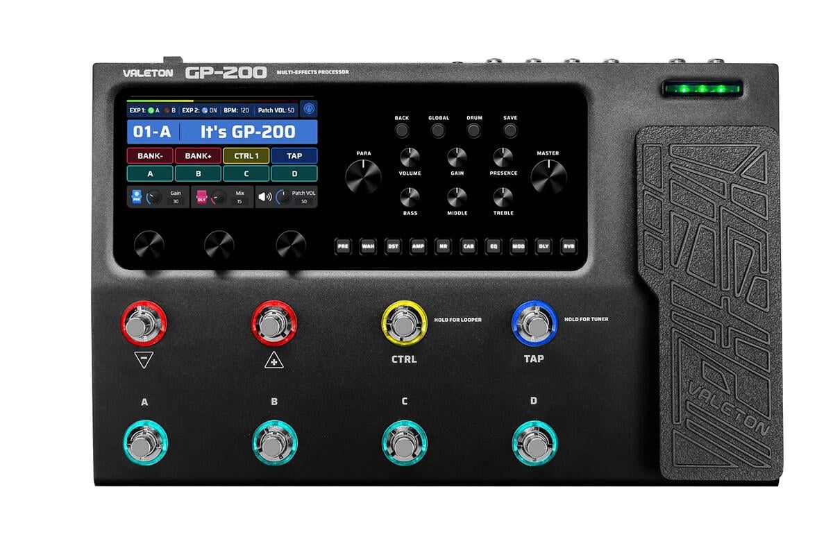Гитарный процессор эффектов Valeton GP-200 24-бит 44,1 кГц 240 эффектов поддержка хранения 20 IR-импульсов 256 пресетов (34022111)