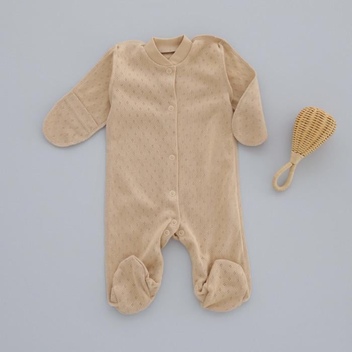 Чоловічок RoyalBaby ажур р. 62 Бежевий (143864-19287)
