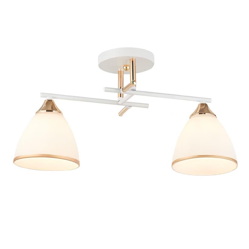 Люстра стелева Valeso V 6313-2 WH-FG на два плафони Біло-золотий (31424601)