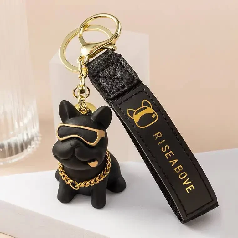 Брелок Бульдог для ключей и рюкзака Черный