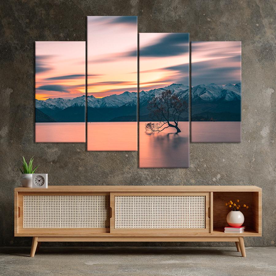 Картина природа Дерево в горном озере 149x106 см (A1080-4)