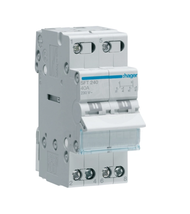 Переключатель ввода резерва HAGER SFT232 I-0-II 2p 32А (28363919)