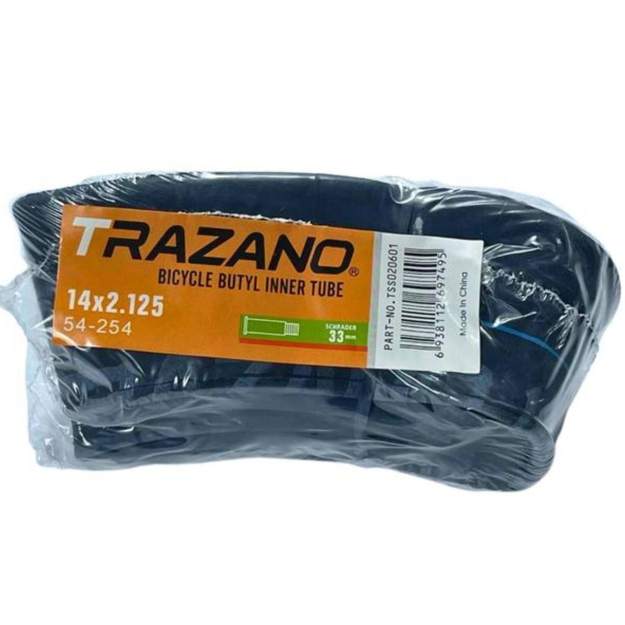 Камера TRAZANO Schrader 14"x2,125" ніпель 33 мм