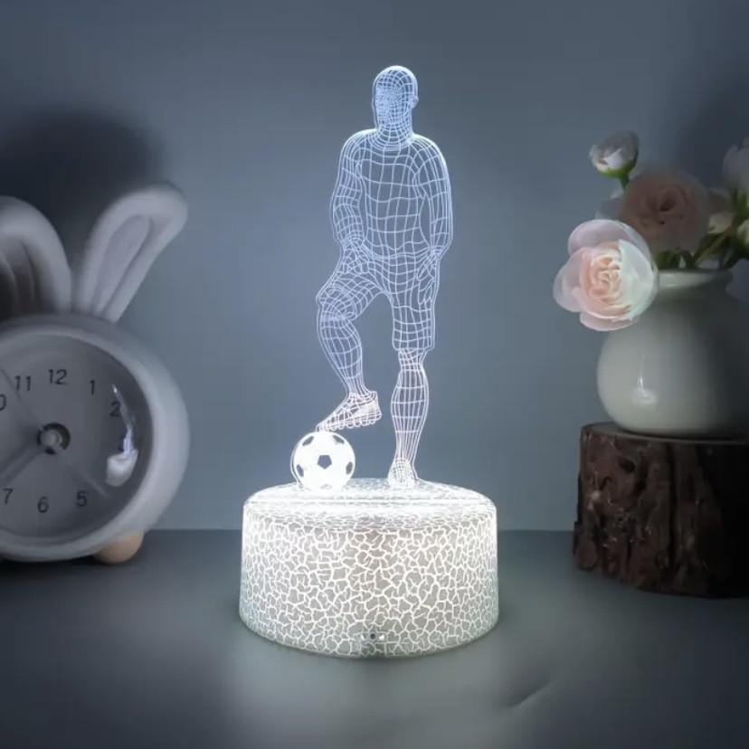 Світильник-нічник 3D Футболіст Різнокольоровий (2606062679)