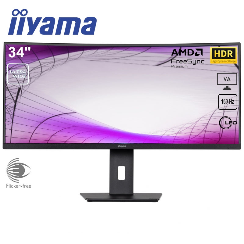 Монитор Iiyama XCB3494WQSN-B5 изогнутый VA 3440x1440 3K Ultra WQHD 34" (tf6187) - фото 2 Монитор Iiyama XCB3494WQSN-B5 изогнутый VA 3440x1440 3K Ultra WQHD 34" (tf6187) - фото 2