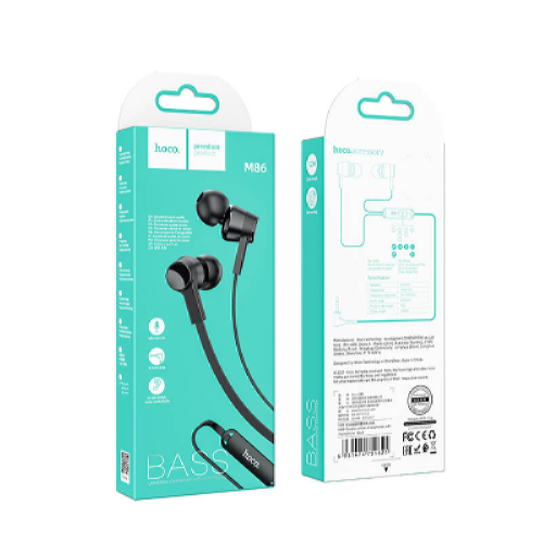 Навушники HOCO Oceanic universal earphones with mic M86 black - фото 3