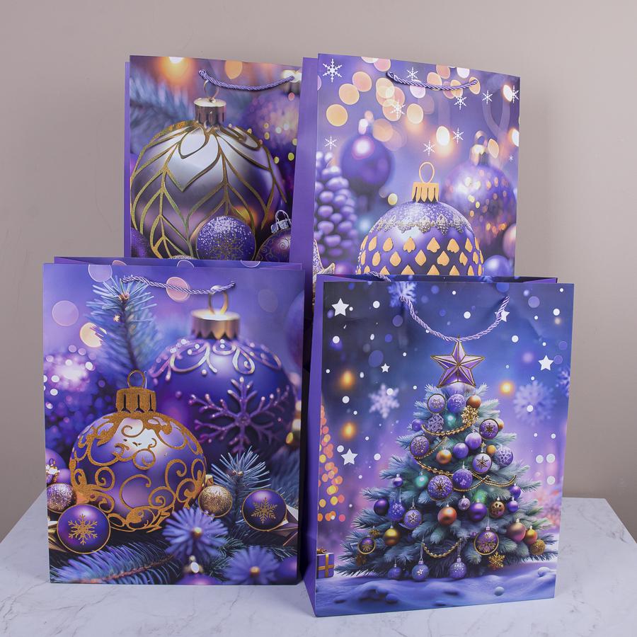 Подарочный пакет Новогодний L 40x31x12 см (1351-81)