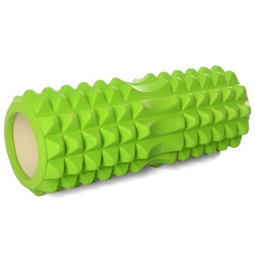 Роллер для йоги и пилатеса MS 0857-4-GR рельефный 33х12 см Салатовый (29425350)